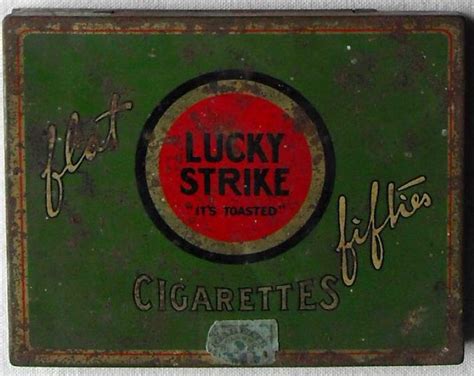 lucky strike metal cigarette box|lucky strike tobacco box.